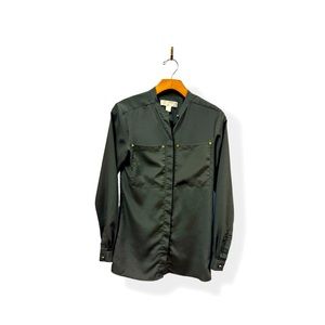 Michael Kors Long Sleeve Blouse size XXS Military Green